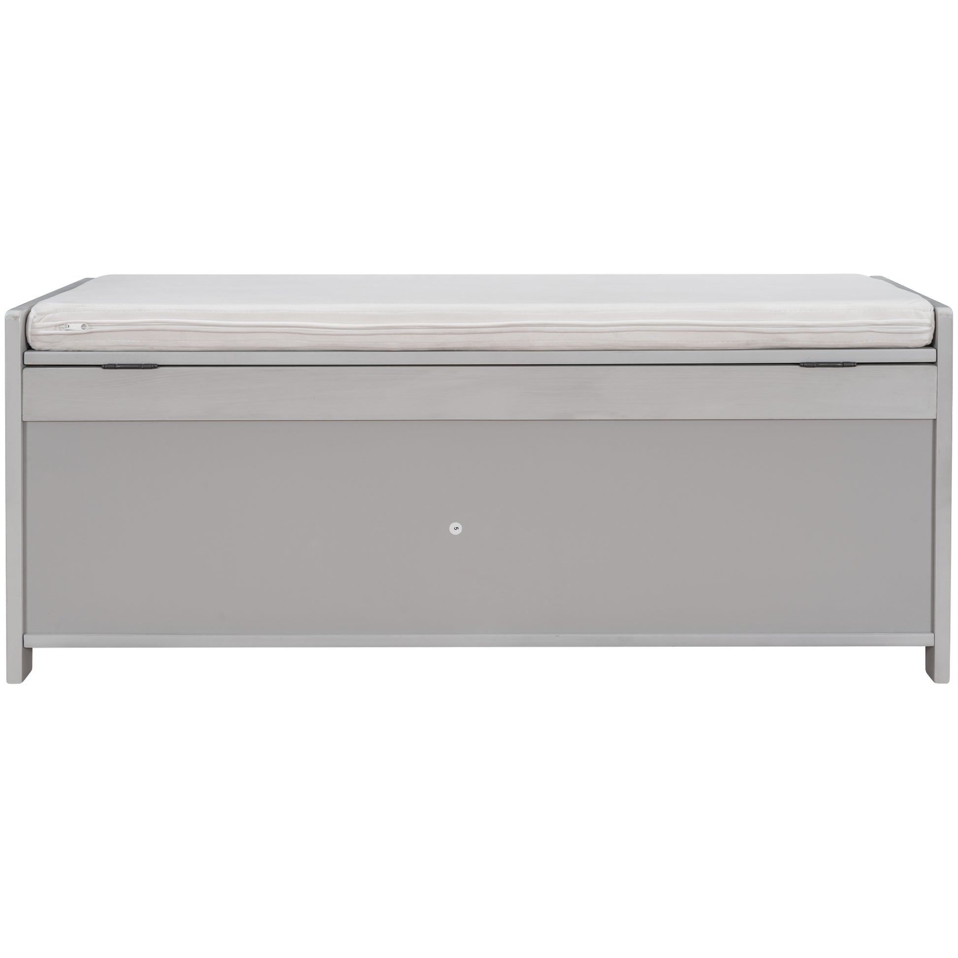 Storage Bench With 3 Shutter Shaped Doors, Shoe Bench With Removable Cushion And Hidden Storage Space Gray Wash, Old Sku: Wf284226Aae Gray Wash Mdf