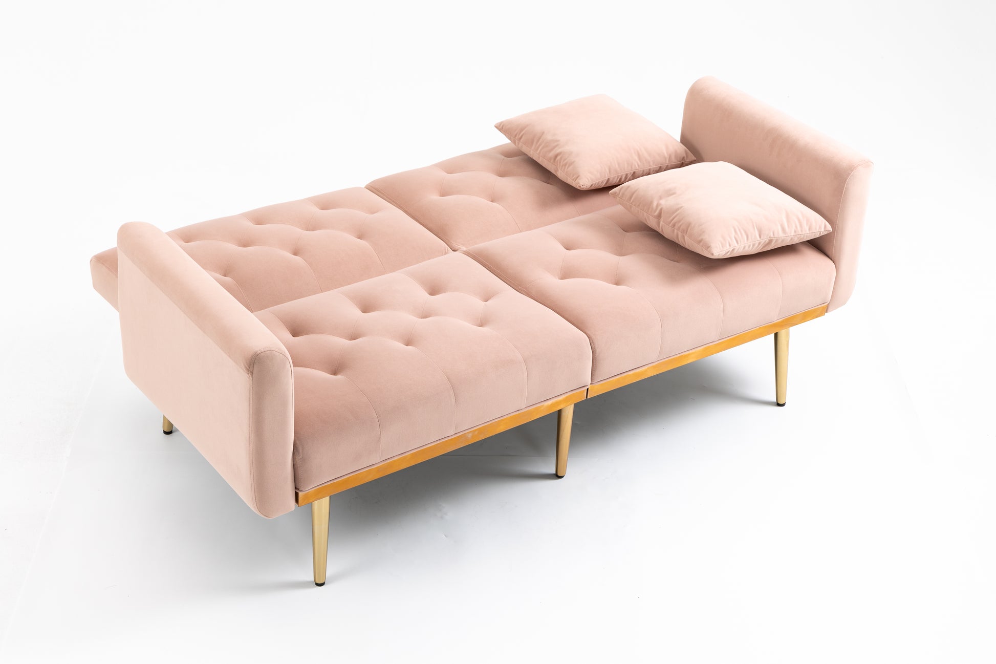 Coolmore Velvet Sofaaccent Sofa .Seat Sofa With Metal Feet Pink Polyester