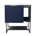 30 Inch Freestanding Bathroom Vanity With Resin 1-navy blue-1-1-soft close