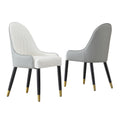 Modern Dining Chairs Set Of 2 Pcs Faux Leather Dining Chair With Metal Legs For Living Room Dining Room Reception Room White Gray Alloy Steel Grey Dining Room Unfinished Sponge Dry Clean Round American Design Dining Chairs Set Of 2 Fabric Pu Leather