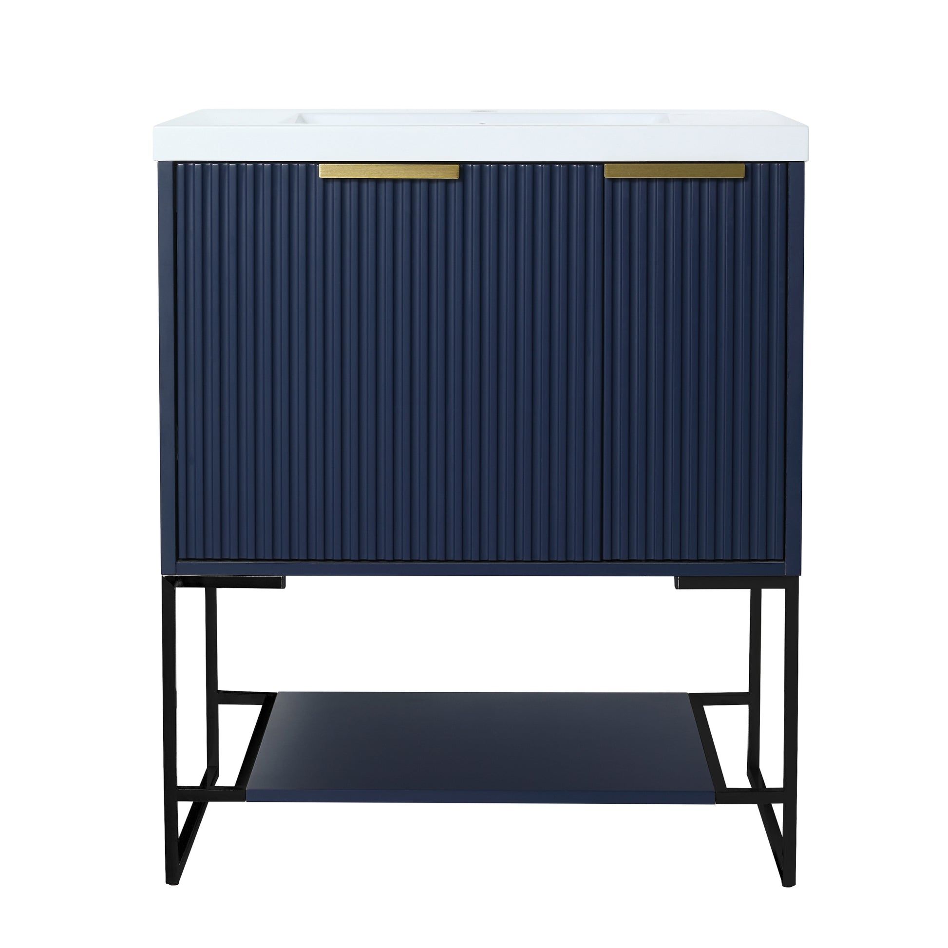 30 Inch Freestanding Bathroom Vanity With Resin 1-navy blue-1-1-soft close