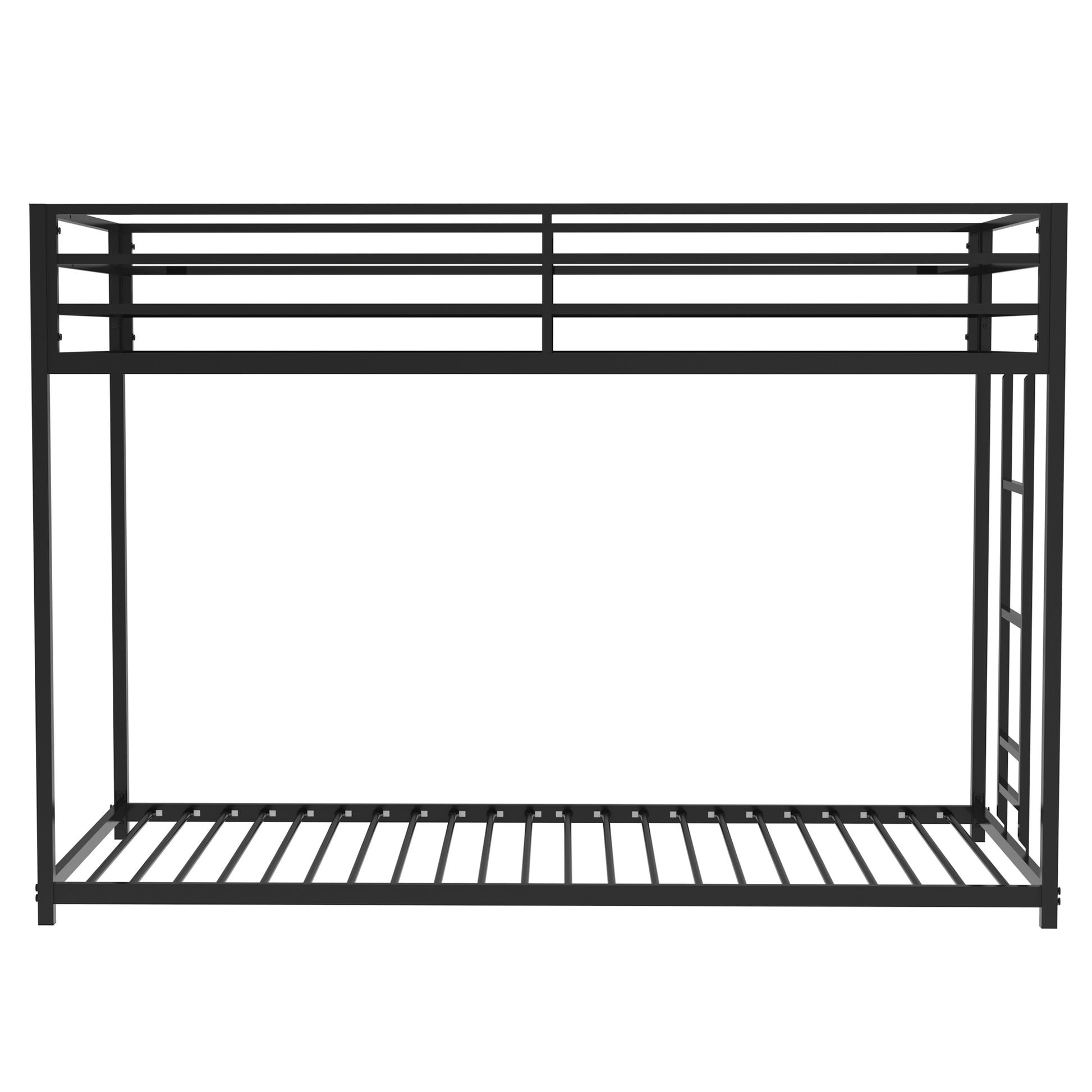 Same As Original B083124170 Adam Sturdy Twin Over Twin Metal Bunk Black For Kids And Adult, Low Profile And Easy Climbing With Stable Ladder Twin Box Spring Not Required Black Metal Bedroom Bed