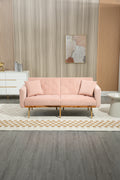 Coolmore Velvet Sofaaccent Sofa .Seat Sofa With Metal Feet Pink Polyester