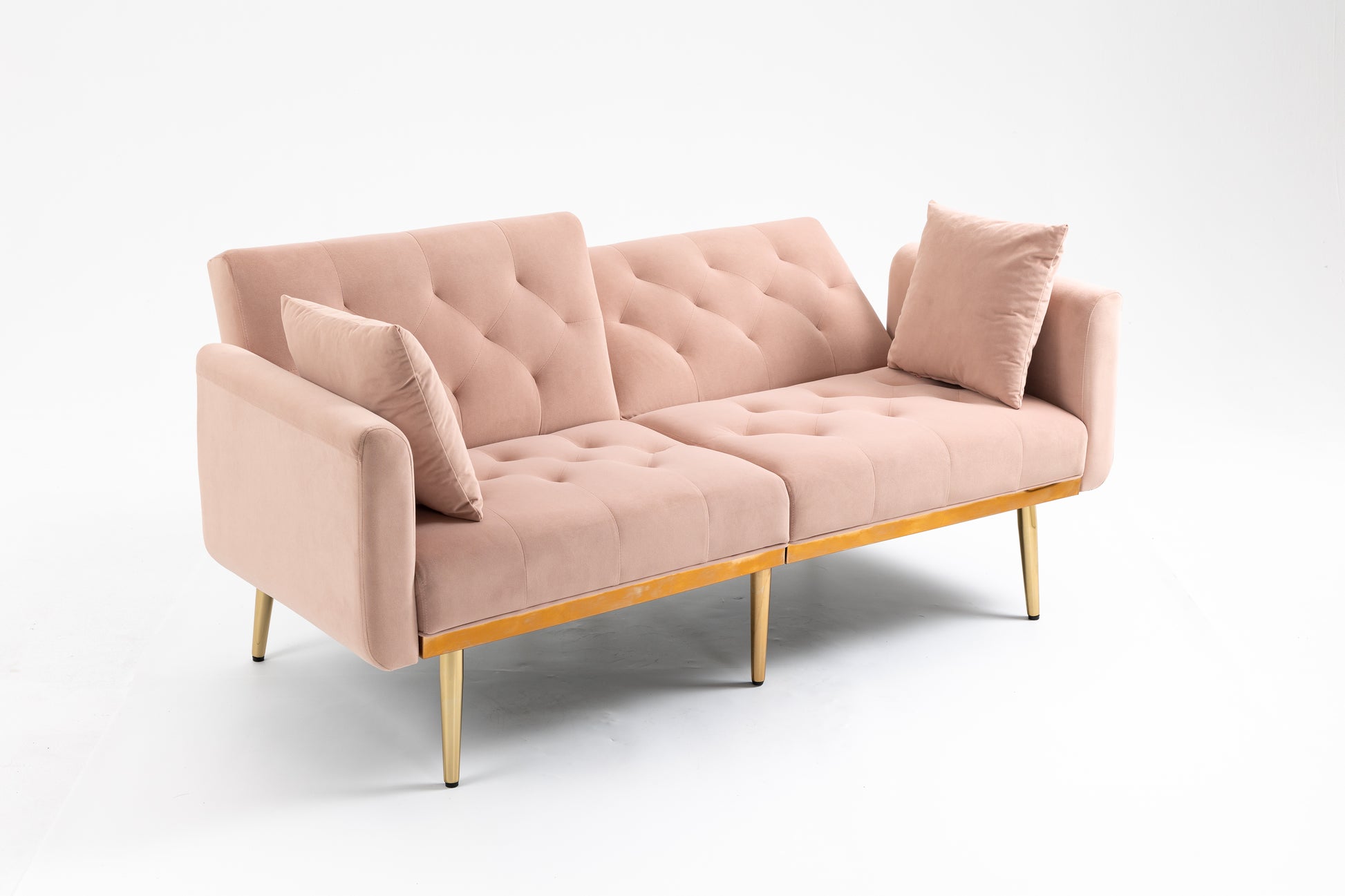 Coolmore Velvet Sofaaccent Sofa .Seat Sofa With Metal Feet Pink Polyester