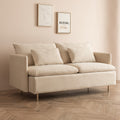 Modern Upholstered Loveseat Sofa,Beige Cotton Linen 63.8'' Beige Foam Cotton Linen 2 Seat