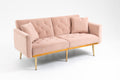 Coolmore Velvet Sofaaccent Sofa .Seat Sofa With Metal Feet Pink Polyester