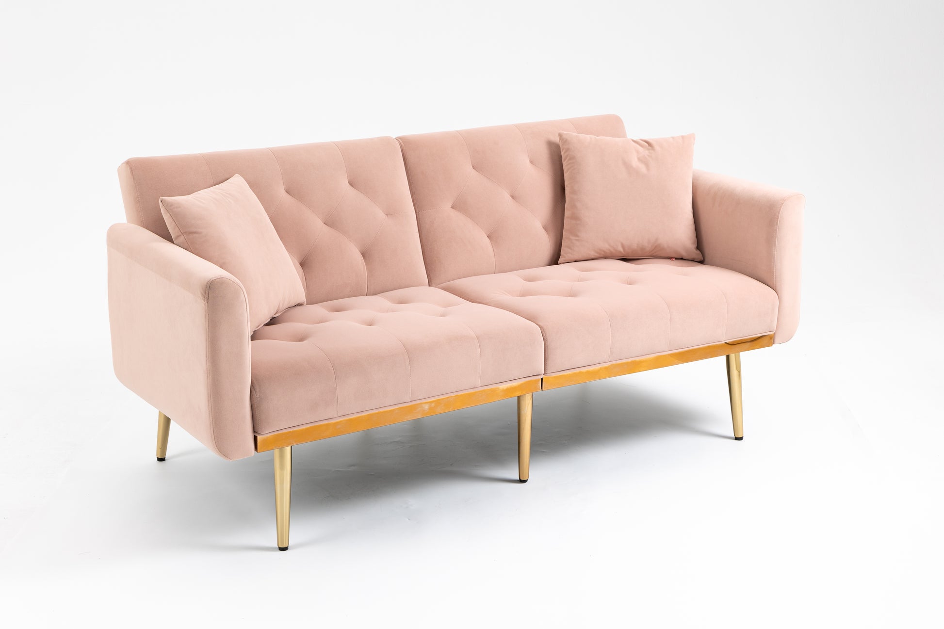 Coolmore Velvet Sofaaccent Sofa .Seat Sofa With Metal Feet Pink Polyester