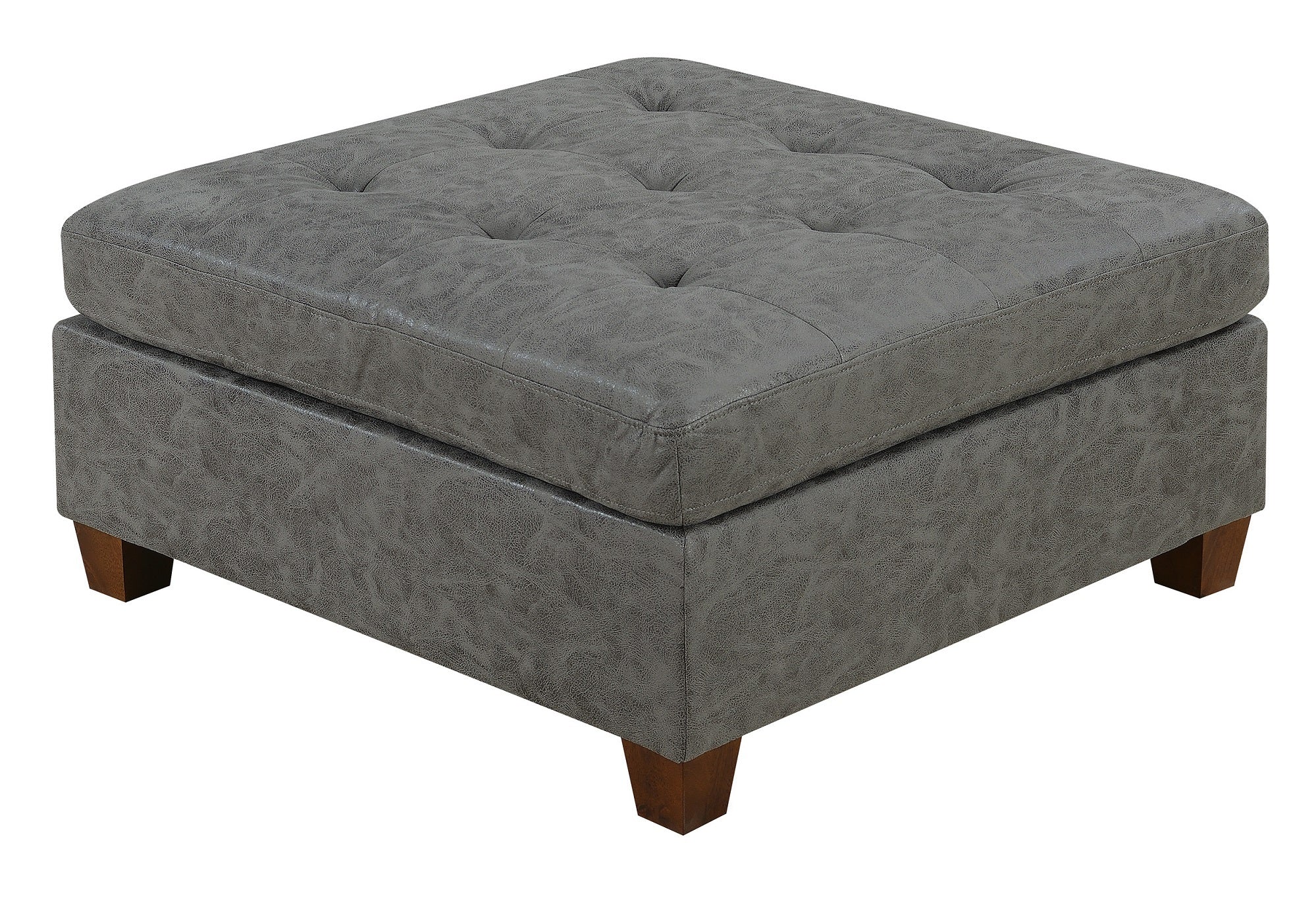 Living Room Furniture Tufted Cocktail Ottoman Antique grey-primary living
