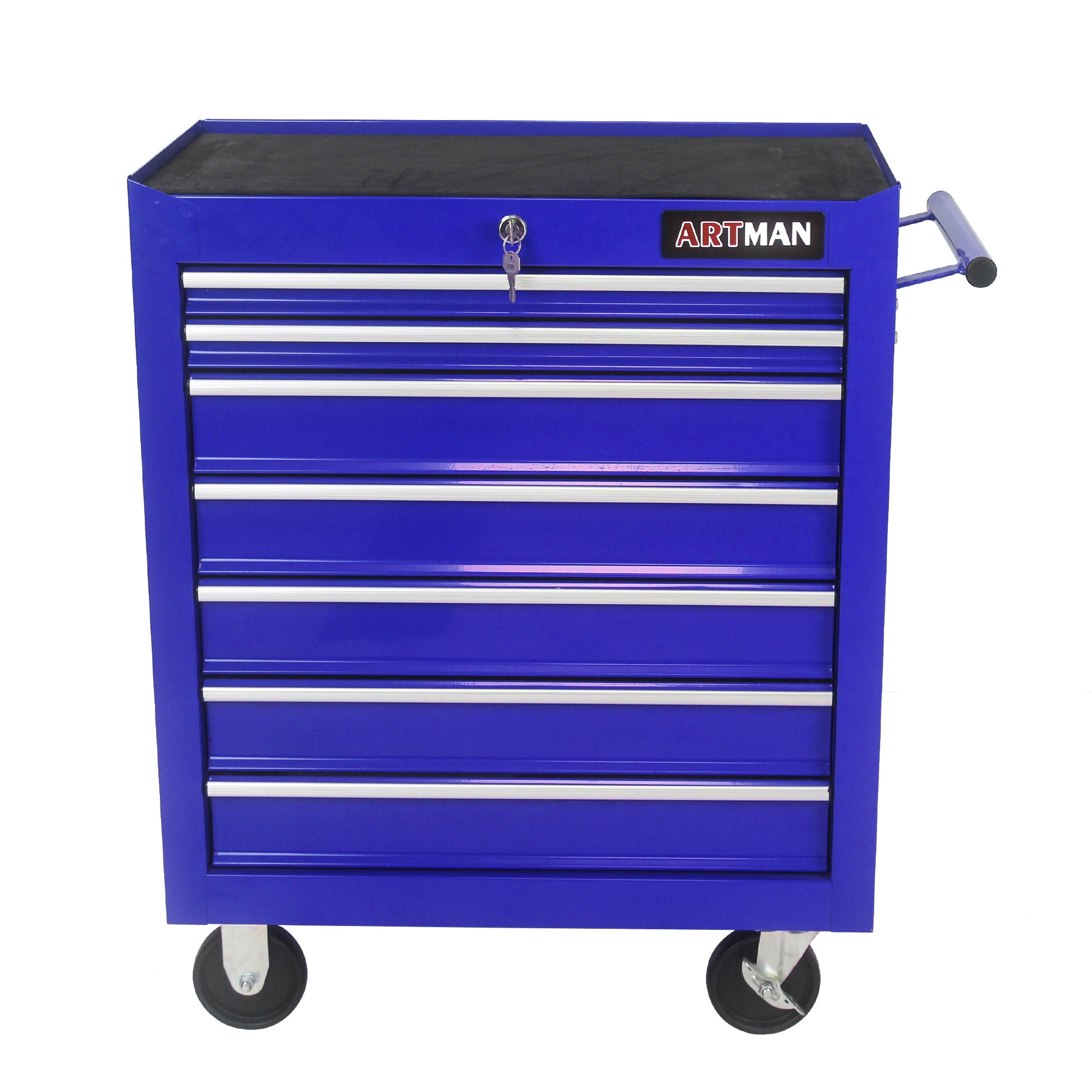 7 Drawers Multifunctional Tool Cart With Wheels Blue Blue Steel