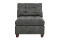 Living Room Furniture Antique Grey Modular Sectional 7Pc Set Tufted Couch 2X Corner Wedge 4X Armless Chairs And 1X Ottoman U Shaped Antique Gray Wood Primary Living Space Tufted Back Contemporary,Modern,Transitional Modular Faux Leather 7 Seat