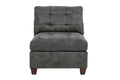 Living Room Furniture Antique Grey Modular Sofa Set 6Pc Set Tufted Couch 4X Corner Wedge 1X Armless Chair And 1X Ottoman Antique Gray Wood Primary Living Space Tufted Back Contemporary,Modern,Transitional Modular Faux Leather 6 Seat