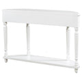 Retro Circular Curved Design Console Table With Open Style Shelf Solid Wooden Frame And Legs Two Top Drawers White, Old Sku: Wf298768Aak White Solid Wood