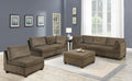 Living Room Furniture Tan Chenille Modular Sectional 7Pc Set Modular Sofa Set Couch 3X Corner Wedge 3X Armless Chairs And 1X Ottoman Plywood Tan Chenille Wood Primary Living Space Cushion Back Contemporary,Modern Modular Chenille 7 Seat