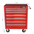 7 DRAWERS MULTIFUNCTIONAL TOOL CART WITH WHEELS RED red-steel