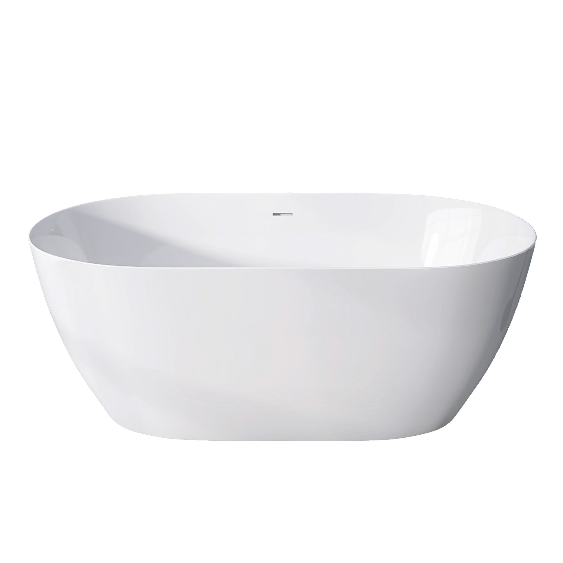 51" Acrylic Free Standing Tub Classic Oval Shape Soaking Tub Adjustable Freestanding Bathtub With Integrated Slotted Overflow And Chrome Pop Up Drain Anti Clogging Gloss White Gloss White Oval Bathroom Freestanding Tubs Polished Less Than 59 In Modern