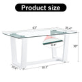 Glass Dining Table Large Modern Minimalist Rectangular For 6 8 With 0.4