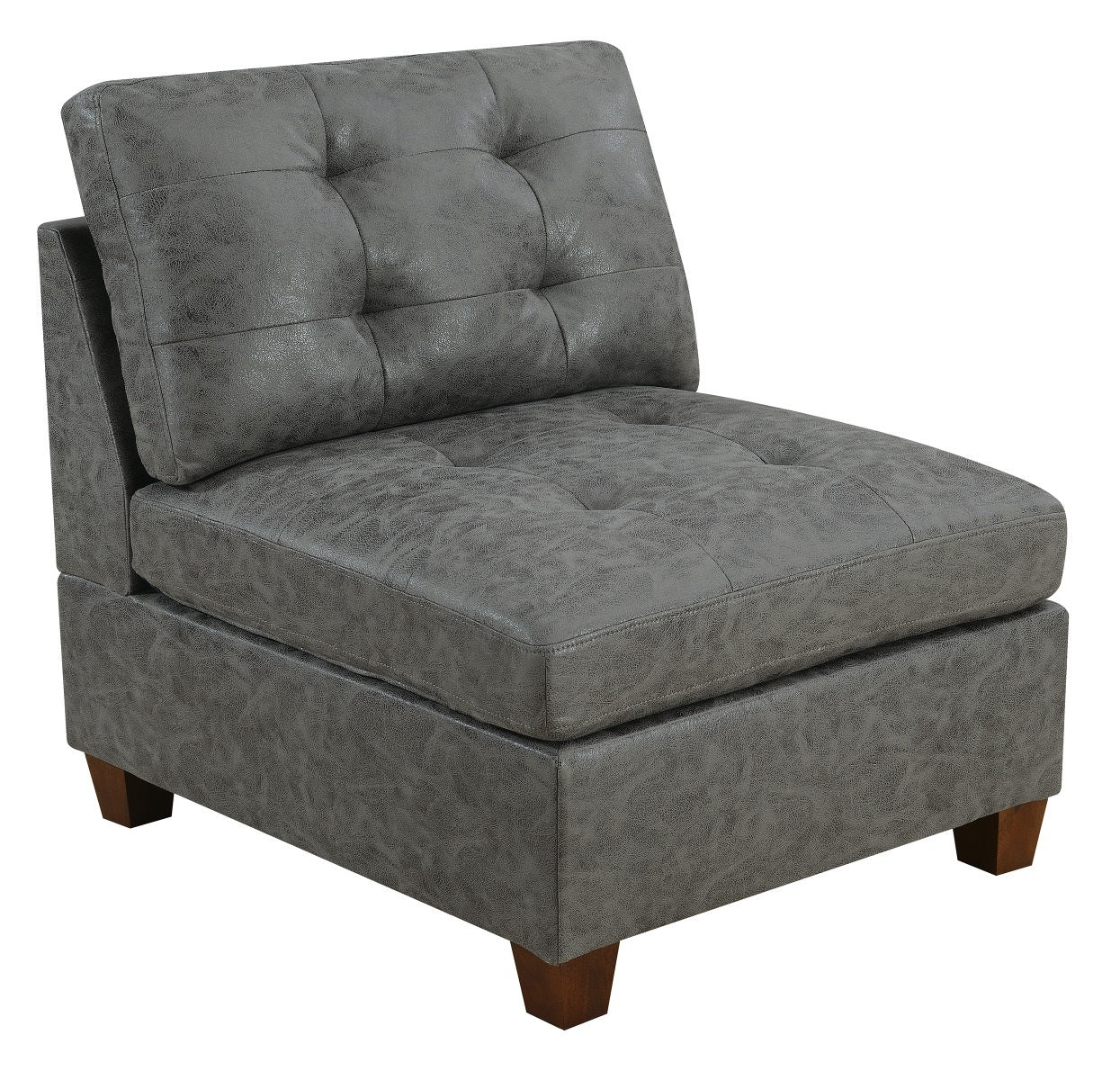 Living Room Furniture Tufted Armless Chair Antique grey-primary living