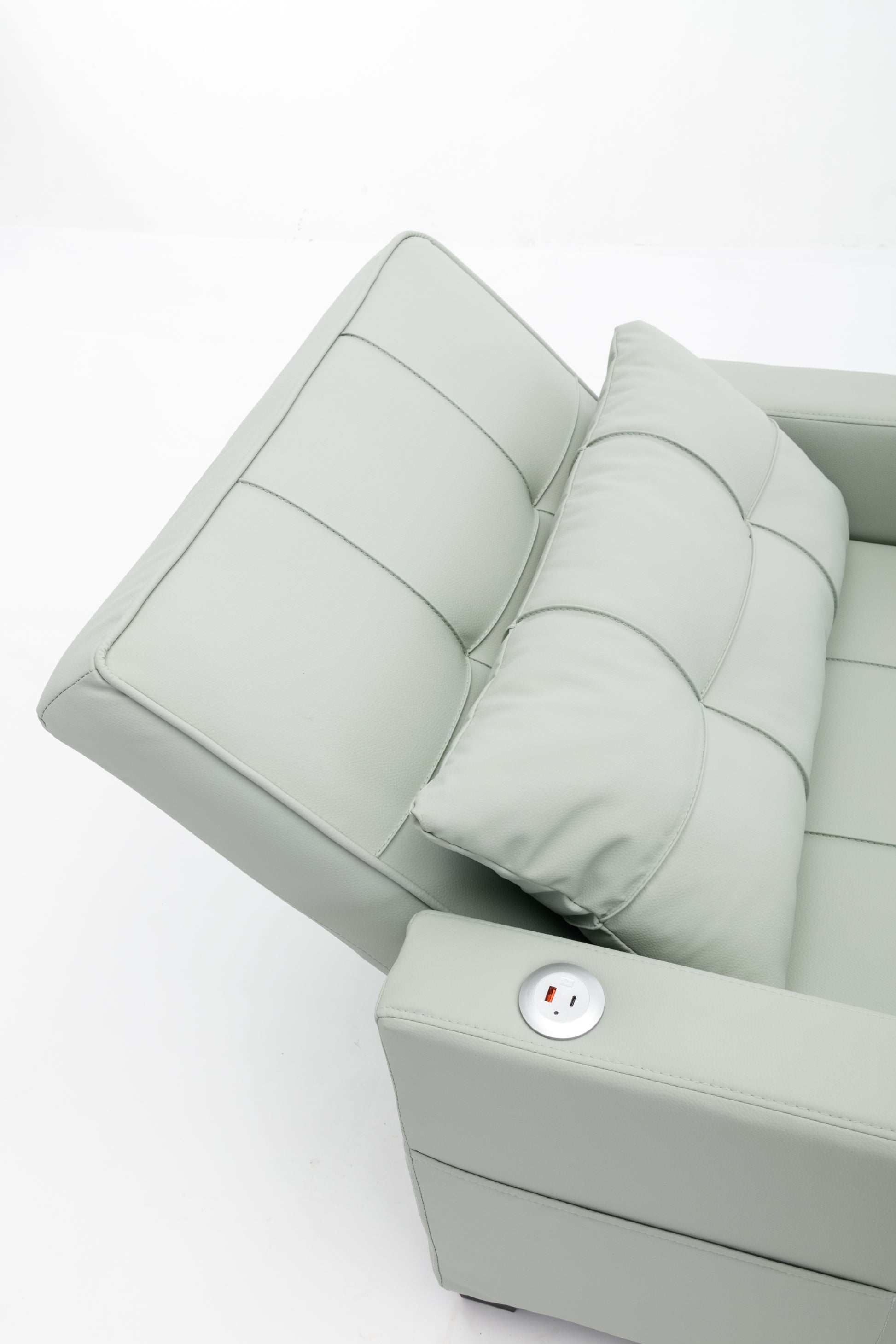 Futon Chair Bed Convertible Chair 3 In 1 Pull Out Sleeper Chair Beds With Usb Ports, Wear Resistant And Anti Scratch, Armchair Bed Sleeper For Living Room Green Leather Green Foam Leather 1 Seat