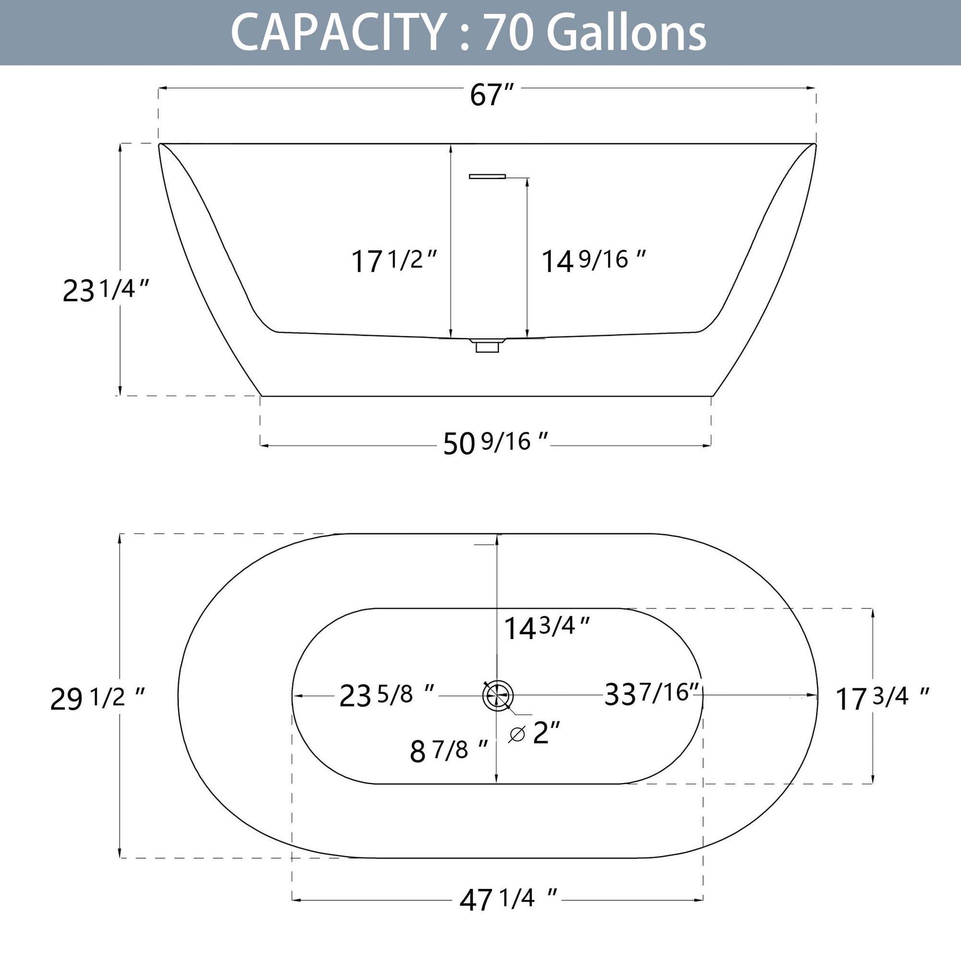 67" Acrylic Free Standing Tub Modern Oval Shape Soaking Tub Adjustable Freestanding Bathtub With Integrated Slotted Overflow And Chrome Pop Up Drain Anti Clogging Gloss White Gloss White Oval Bathroom Freestanding Tubs Polished 61 69 In Modern Soaking