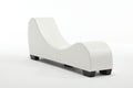 Factory Direct Yoga Chaise Lounge Collection For Stretching & Relaxation Modern Faux Leather Curved Sofa, Modern Faux Leather Curved Sofa, Living Room Bedroom Accent White Primary Living Space American Design,Luxury Plywood Pvc