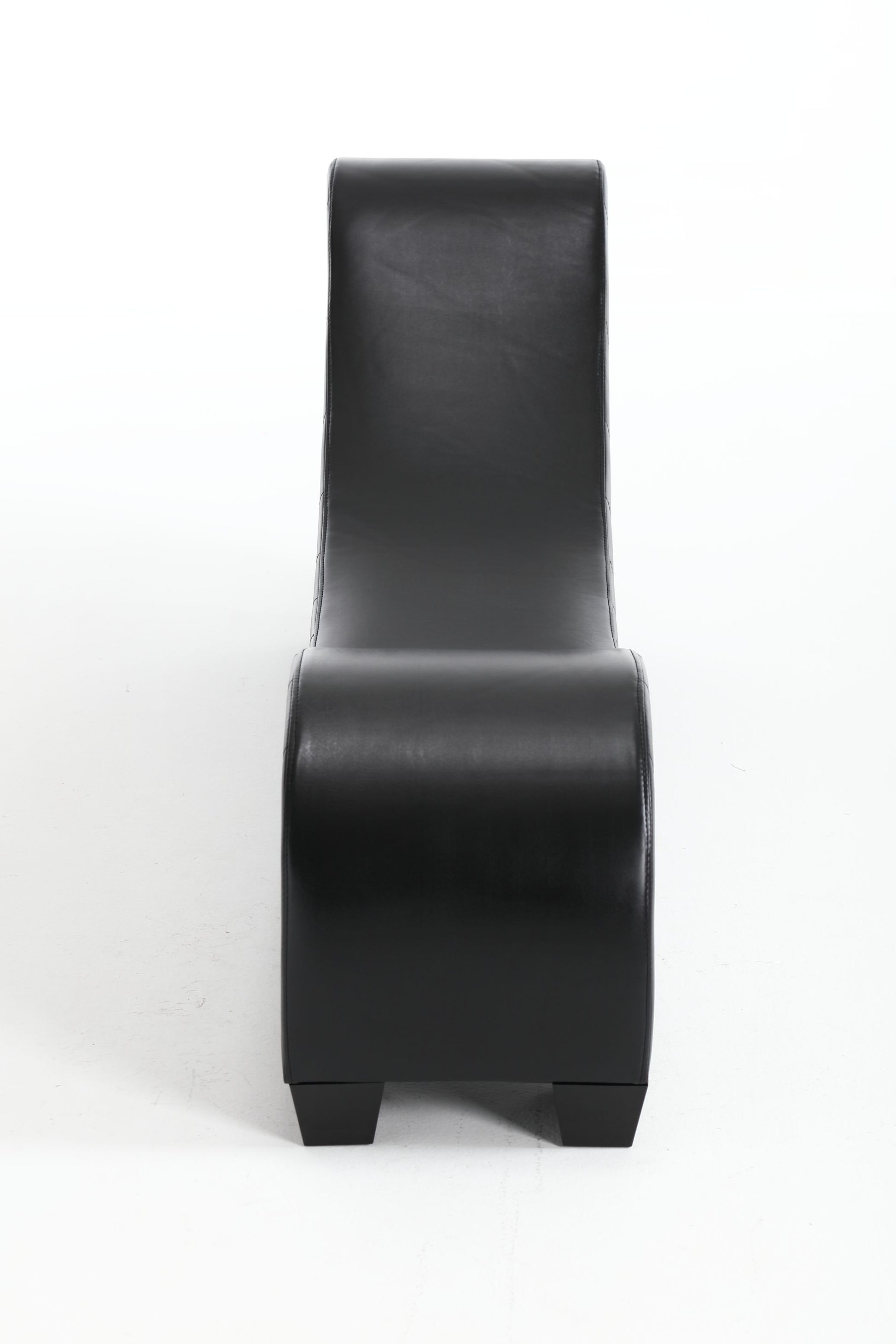 Factory Direct Yoga Chaise Lounge Collection For Stretching & Relaxation Modern Faux Leather Curved Sofa, Modern Faux Leather Curved Sofa, Living Room Bedroom Accent Black American Design Plywood Pvc