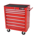 7 Drawers Multifunctional Tool Cart With Wheels Red Red Steel