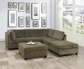 Living Room Furniture Tan Chenille Modular Sectional 6Pc Set Corner L Sectional Modern Couch 2X Corner Wedge 2X Armless Chairs And 2X Ottomans Plywood Tan Chenille Wood Primary Living Space Cushion Back Contemporary,Modern Modular Chenille 6 Seat