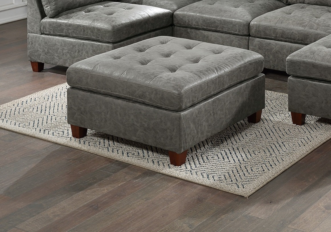 Living Room Furniture Tufted Cocktail Ottoman Antique grey-primary living