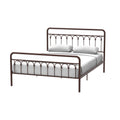 Tara Metal Bed Queen, Antique Brown Box Spring Not Required Queen Antique Brown Metal Bedroom Bed Frame Metal Metal