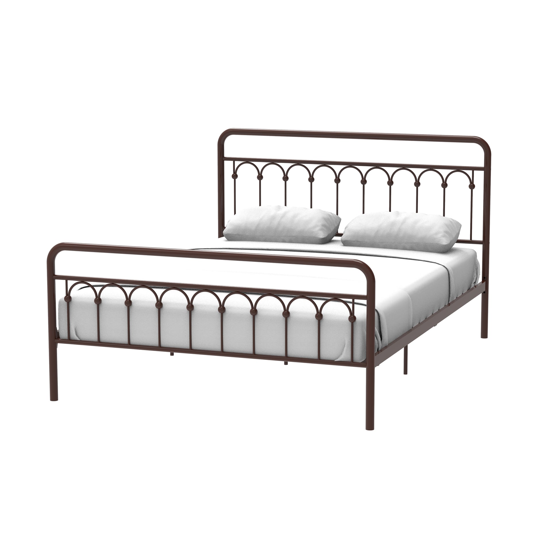 Tara Metal Bed Queen, Antique Brown Box Spring Not Required Queen Antique Brown Metal Bedroom Bed Frame Metal Metal