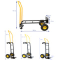 HT1006BK YL Hand Truck Dual Purpose 2 Wheel Dolly Cart black-metal