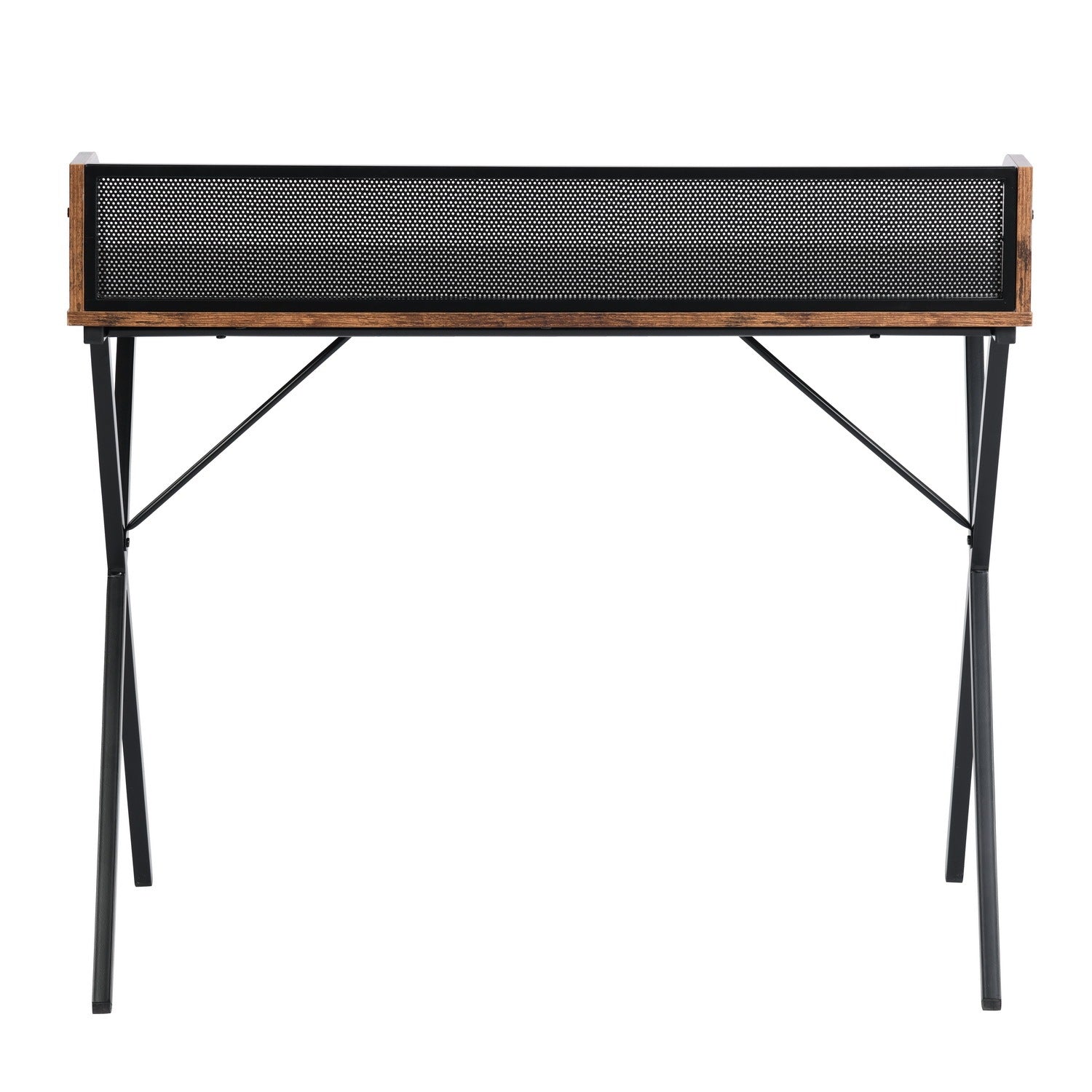 39.4"" L Rectangular Computer Desk, Writing Desk full black-office-poplar-rectangular-mdf-metal & wood