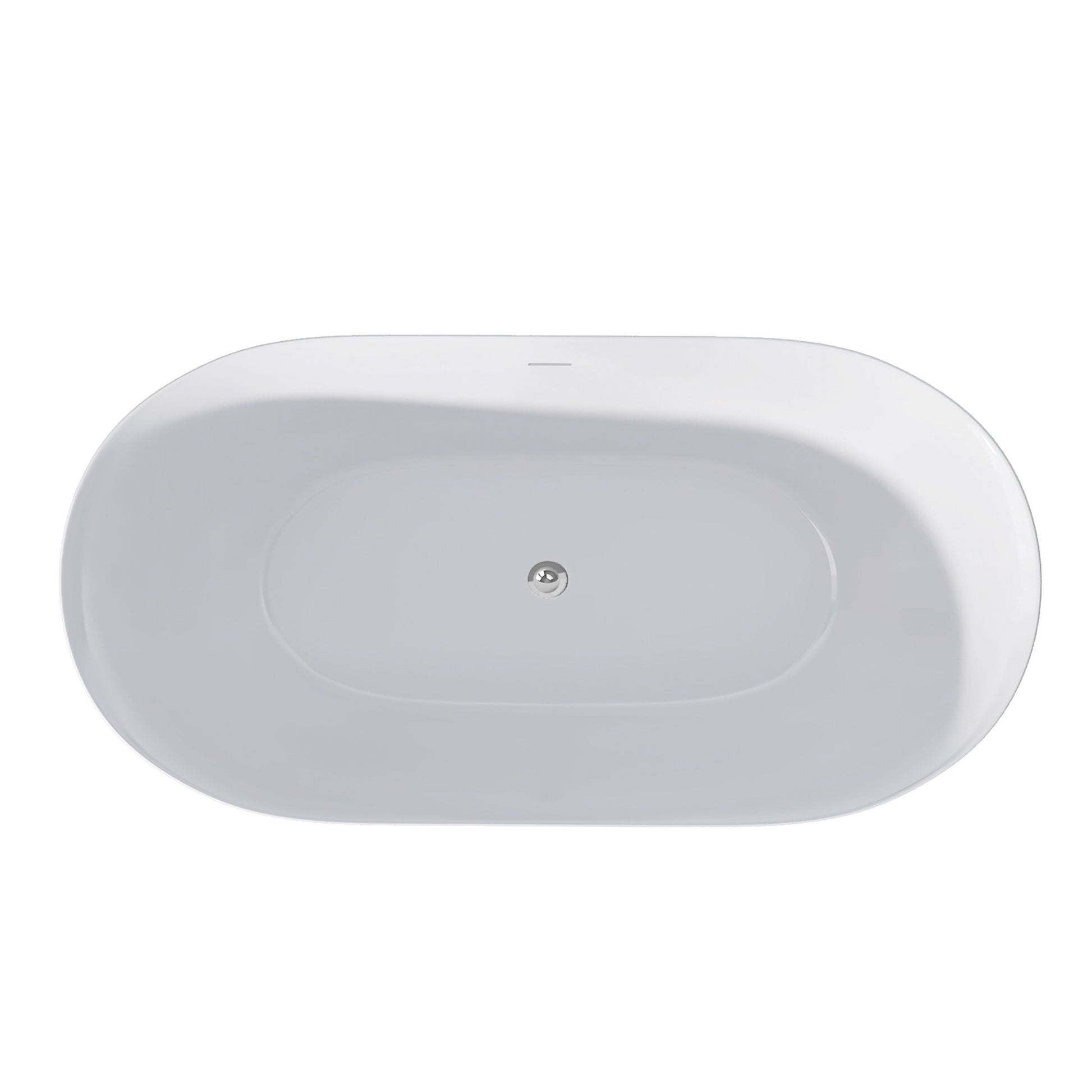 51" Acrylic Free Standing Tub Classic Oval Shape Soaking Tub Adjustable Freestanding Bathtub With Integrated Slotted Overflow And Chrome Pop Up Drain Anti Clogging Gloss White Gloss White Oval Bathroom Freestanding Tubs Polished Less Than 59 In Modern