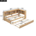 Twin Size Daybed With Trundle, Storage Cabinets And Usb Ports, Wood Color Box Spring Not Required Twin White Wood Solid Wood Mdf