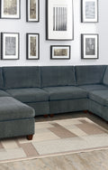 Living Room Furniture Gray Chenille Modular Sectional 7Pc Set U Sectional Modern Couch 2X Corner Wedge 3X Armless Chairs And 2X Ottoman Plywood Gray Chenille Wood Primary Living Space Cushion Back Contemporary,Modern Modular Chenille 7 Seat