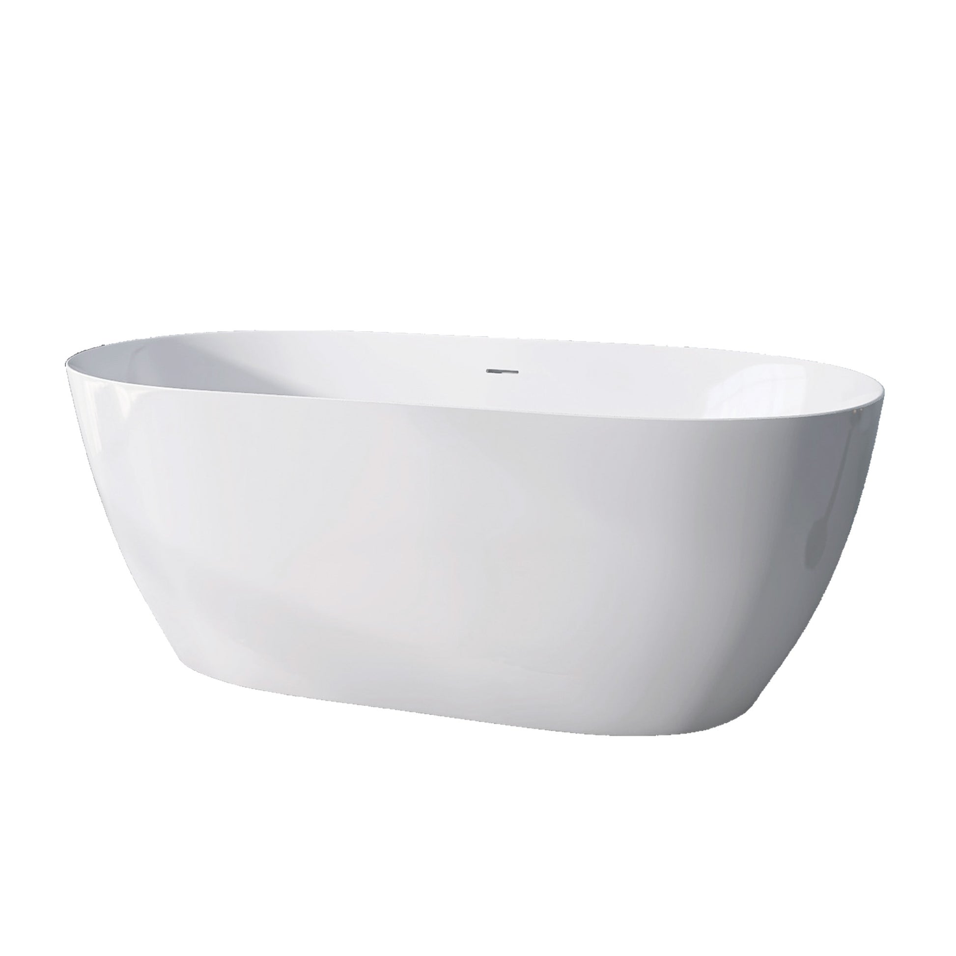 51" Acrylic Free Standing Tub Classic Oval Shape Soaking Tub Adjustable Freestanding Bathtub With Integrated Slotted Overflow And Chrome Pop Up Drain Anti Clogging Gloss White Gloss White Oval Bathroom Freestanding Tubs Polished Less Than 59 In Modern