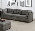 Living Room Furniture Antique Grey Modular Sofa Set 8Pc Set Tufted Couch 4X Corner Wedge 3X Armless Chairs And 1X Ottoman Antique Gray Wood Primary Living Space Tufted Back Contemporary,Modern,Transitional Modular Faux Leather 8 Seat