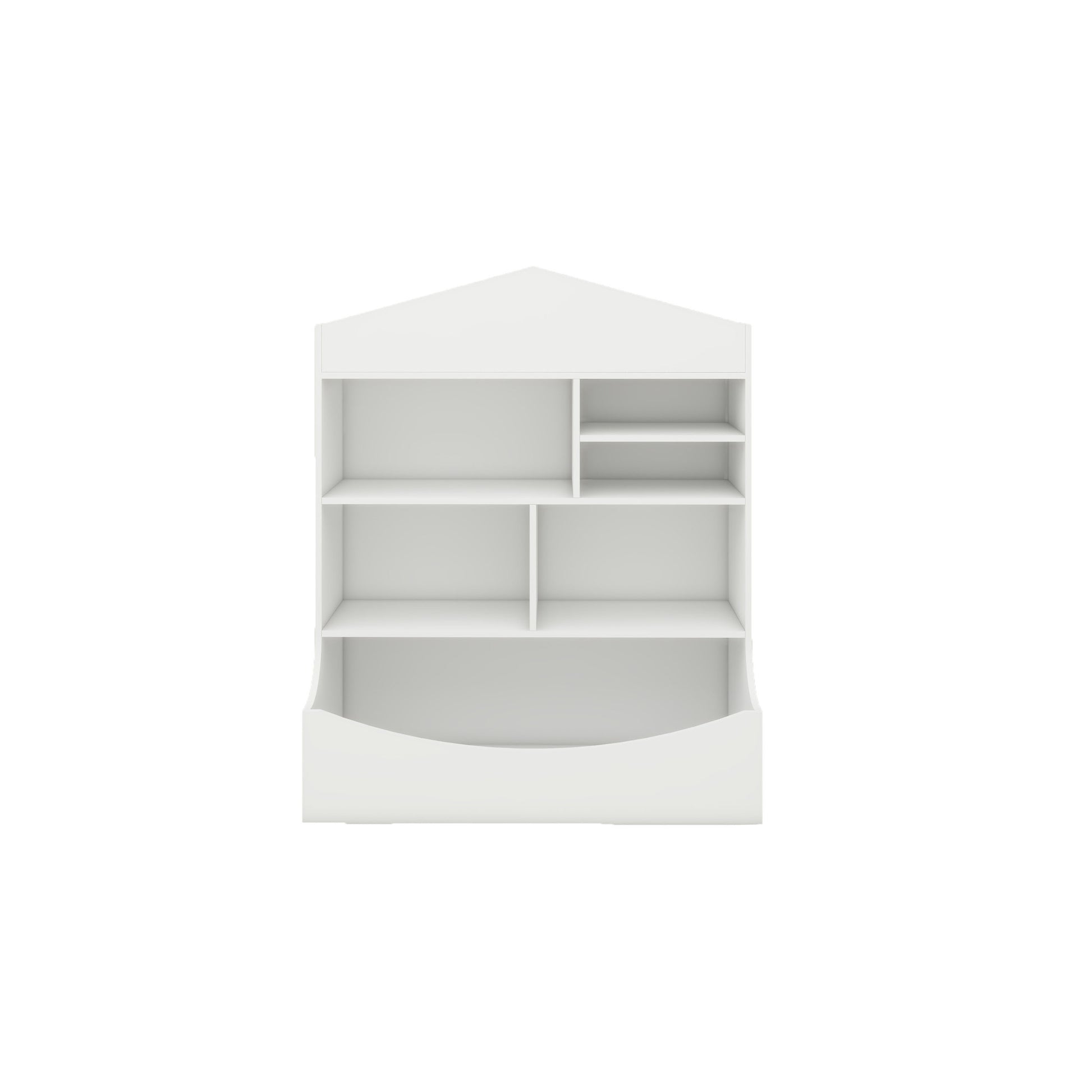 Children'S Multi Functional 7 Shelf Bookcase, Storage Display, Rack, Organizer, White,14.37" D X 31.50" W X39.37" H White Mdf