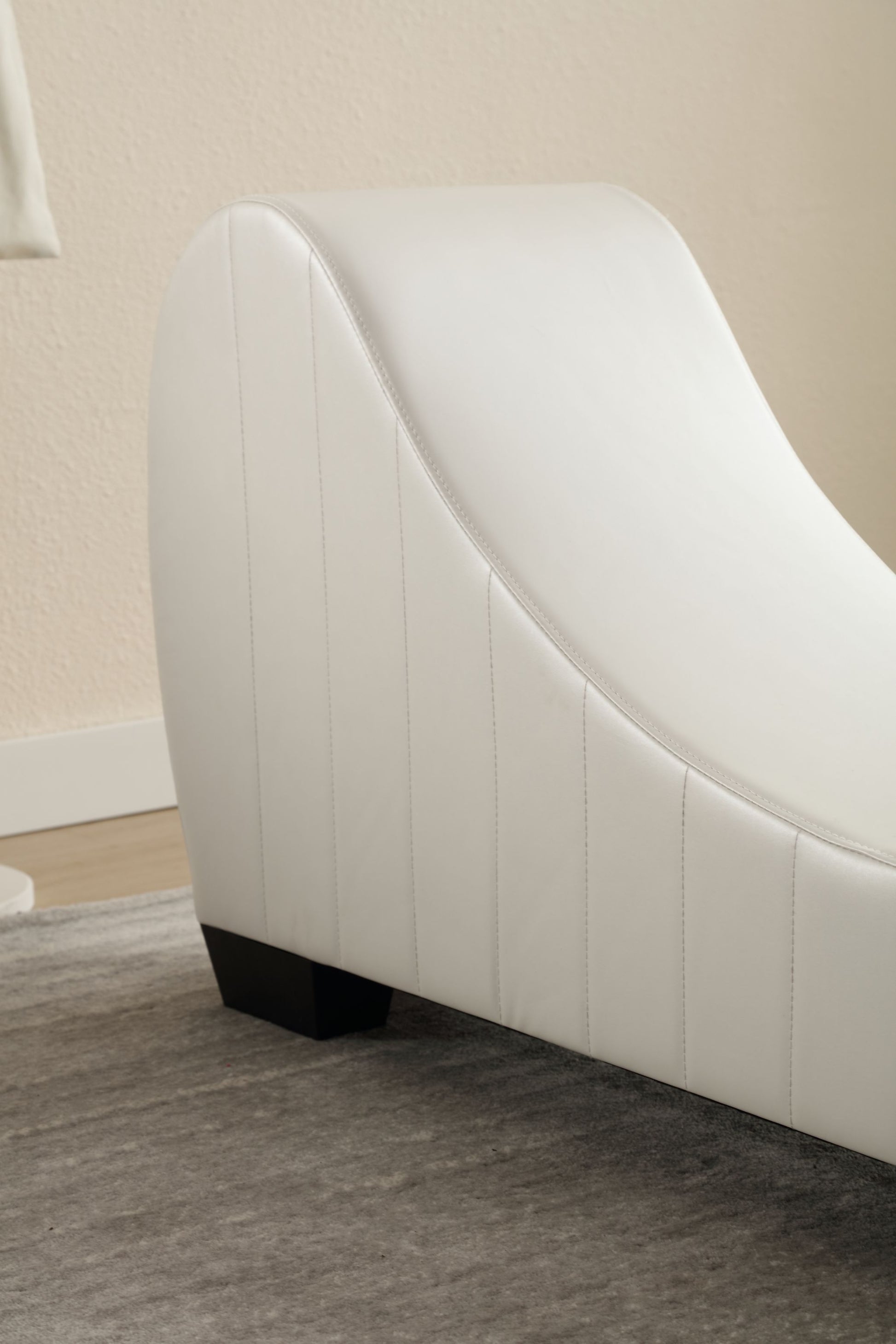 Factory Direct Yoga Chaise Lounge Collection For Stretching & Relaxation Modern Faux Leather Curved Sofa, Modern Faux Leather Curved Sofa, Living Room Bedroom Accent White Primary Living Space American Design,Luxury Plywood Pvc