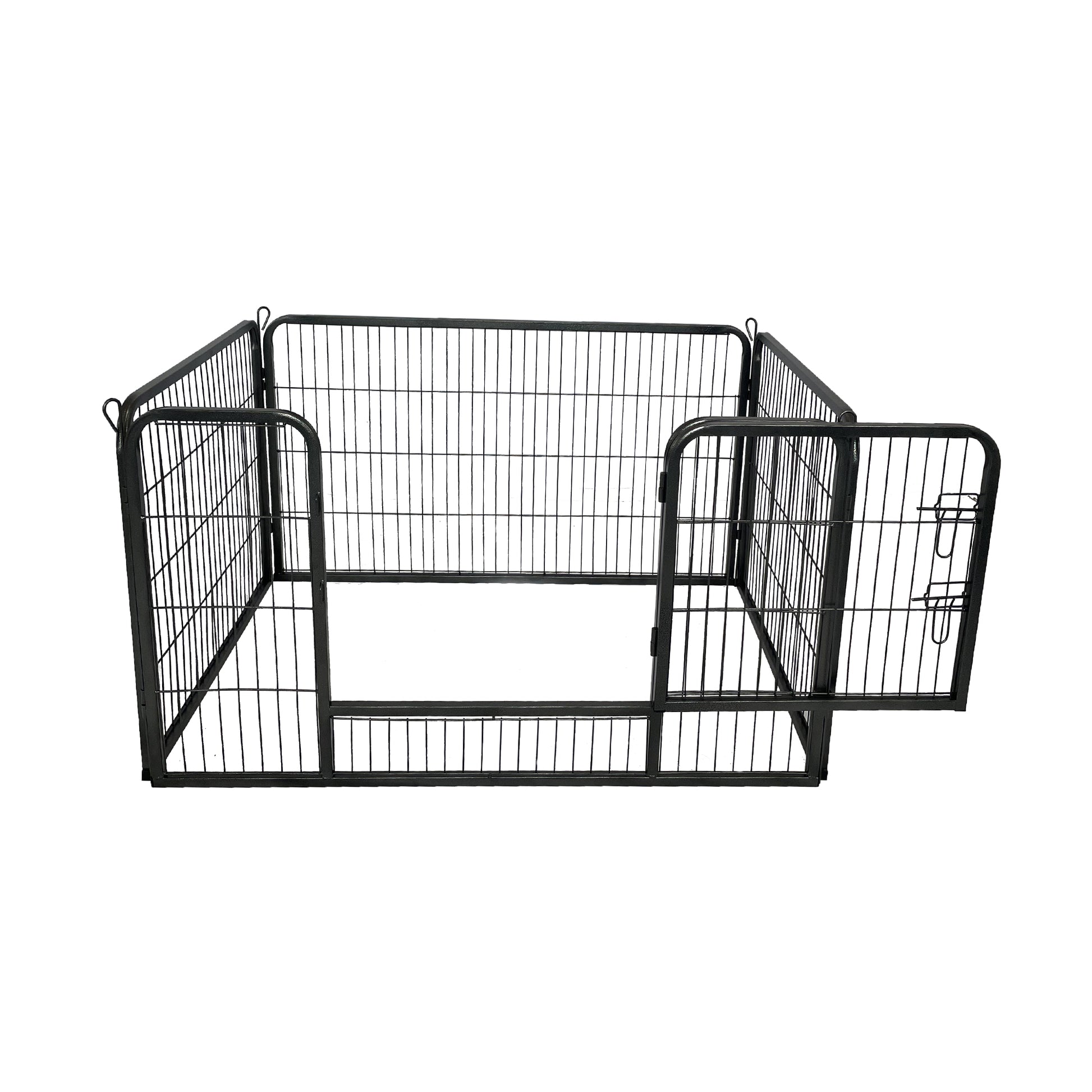 Dog Playpen Designed For Camping, Yard28" Height For Medium Small Dogs, 4Panels Antique Gray Steel