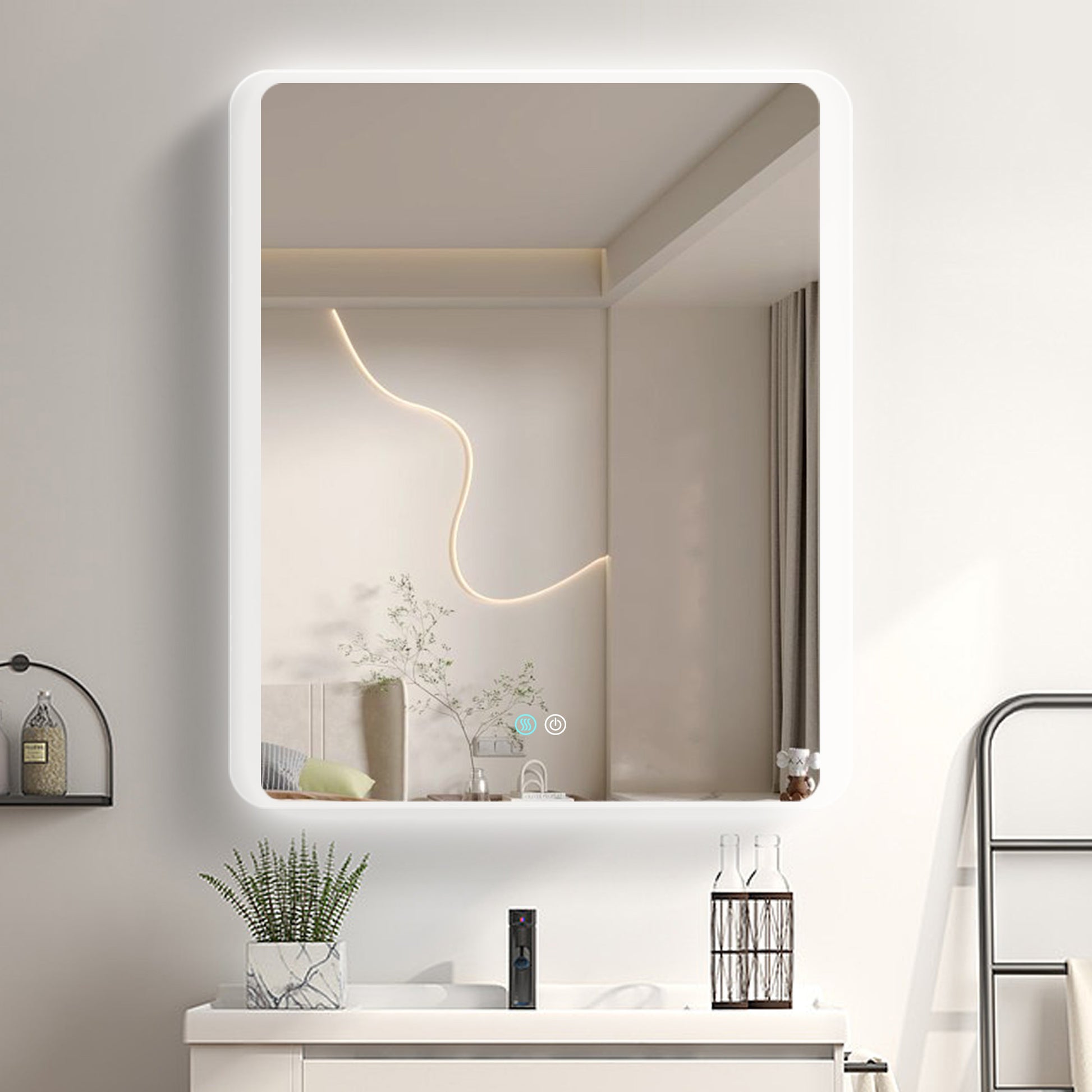 30 x 36 LED Mirror for Bathroom, LED Vanity Mirror natural-modern-glass