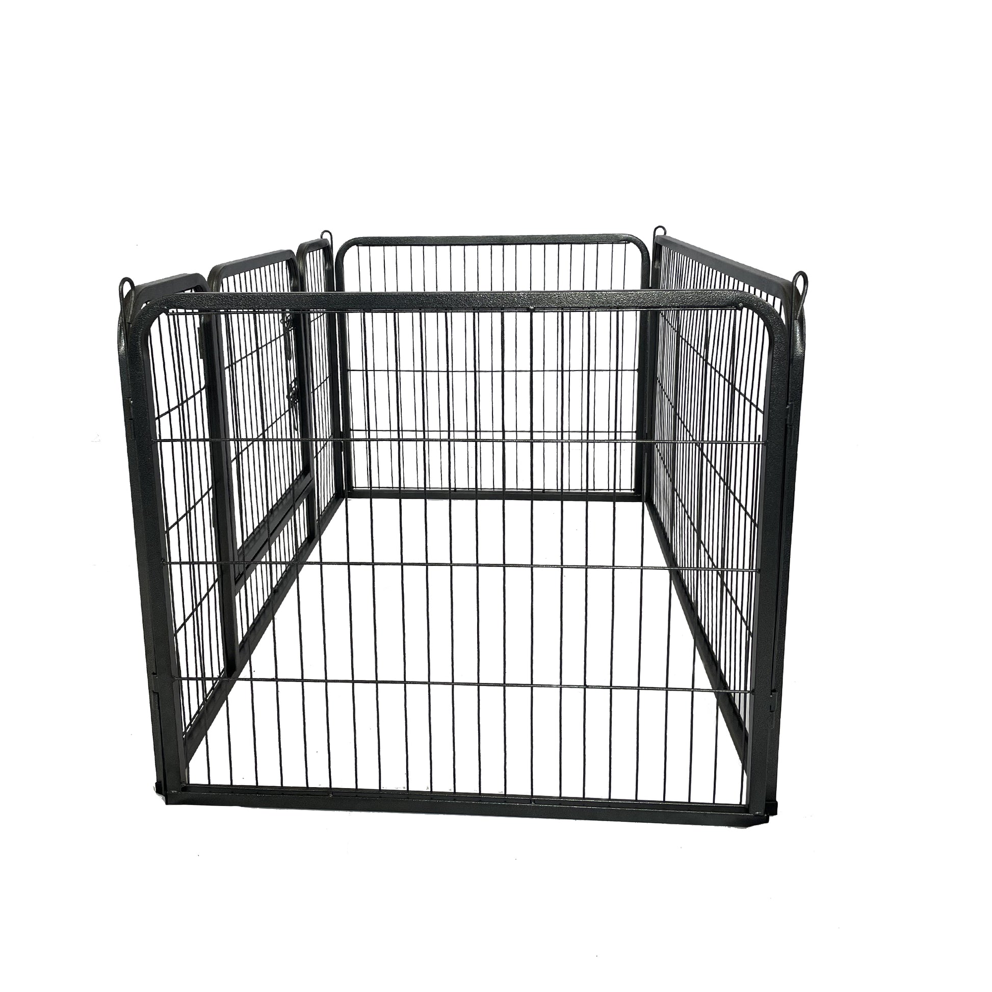 Dog Playpen Designed For Camping, Yard28" Height For Medium Small Dogs, 4Panels Antique Gray Steel