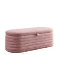 Video Welike Length 45.5 Inchesstorage Ottoman Bench Upholstered Fabric Storage Bench End Of Bed Stool With Safety Hinge For Bedroom, Living Room, Entryway, Pink Teddy. Pink Teddy Foam Fabric