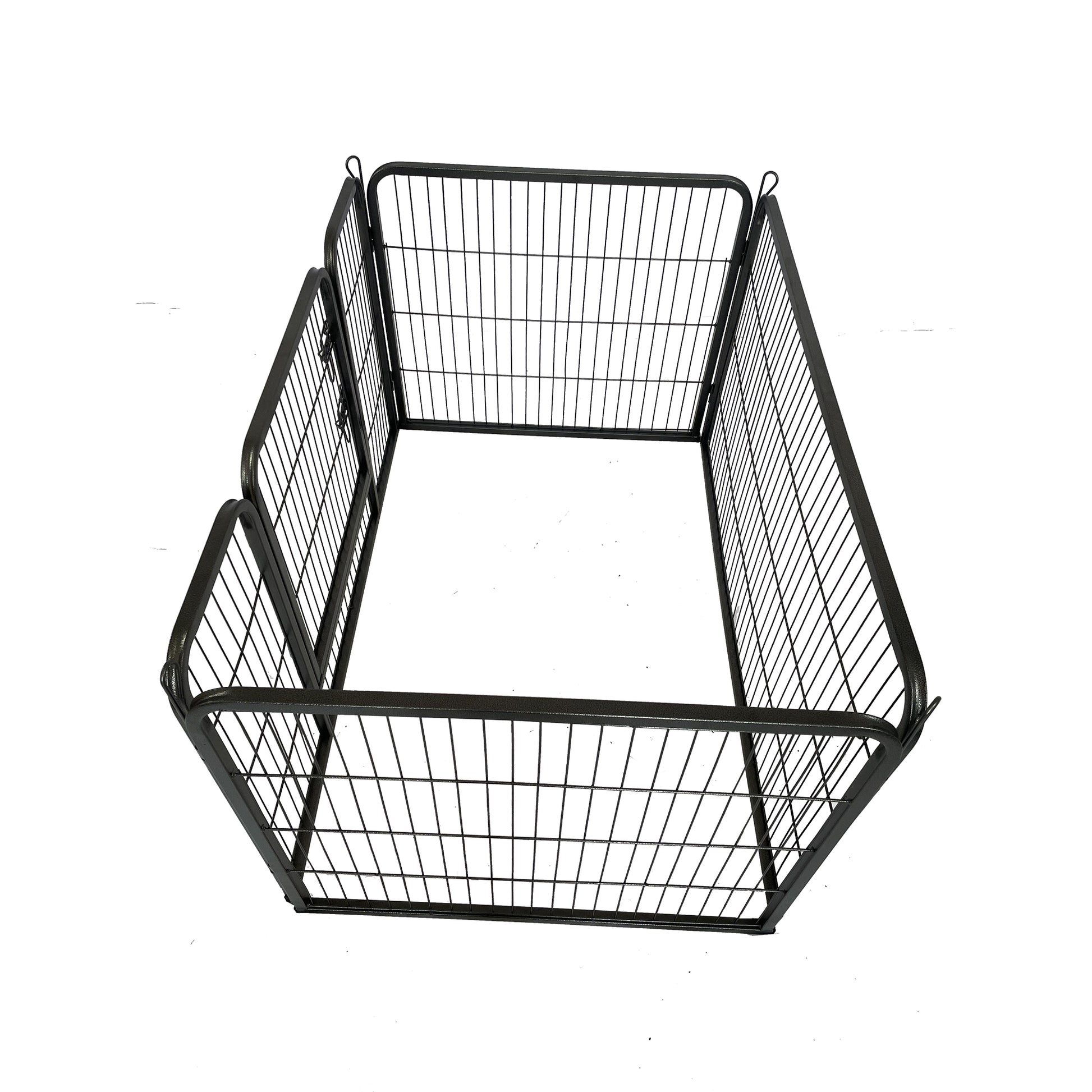 Dog Playpen Designed For Camping, Yard28" Height For Medium Small Dogs, 4Panels Antique Gray Steel