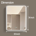 30 x 36 LED Mirror for Bathroom, LED Vanity Mirror natural-modern-glass