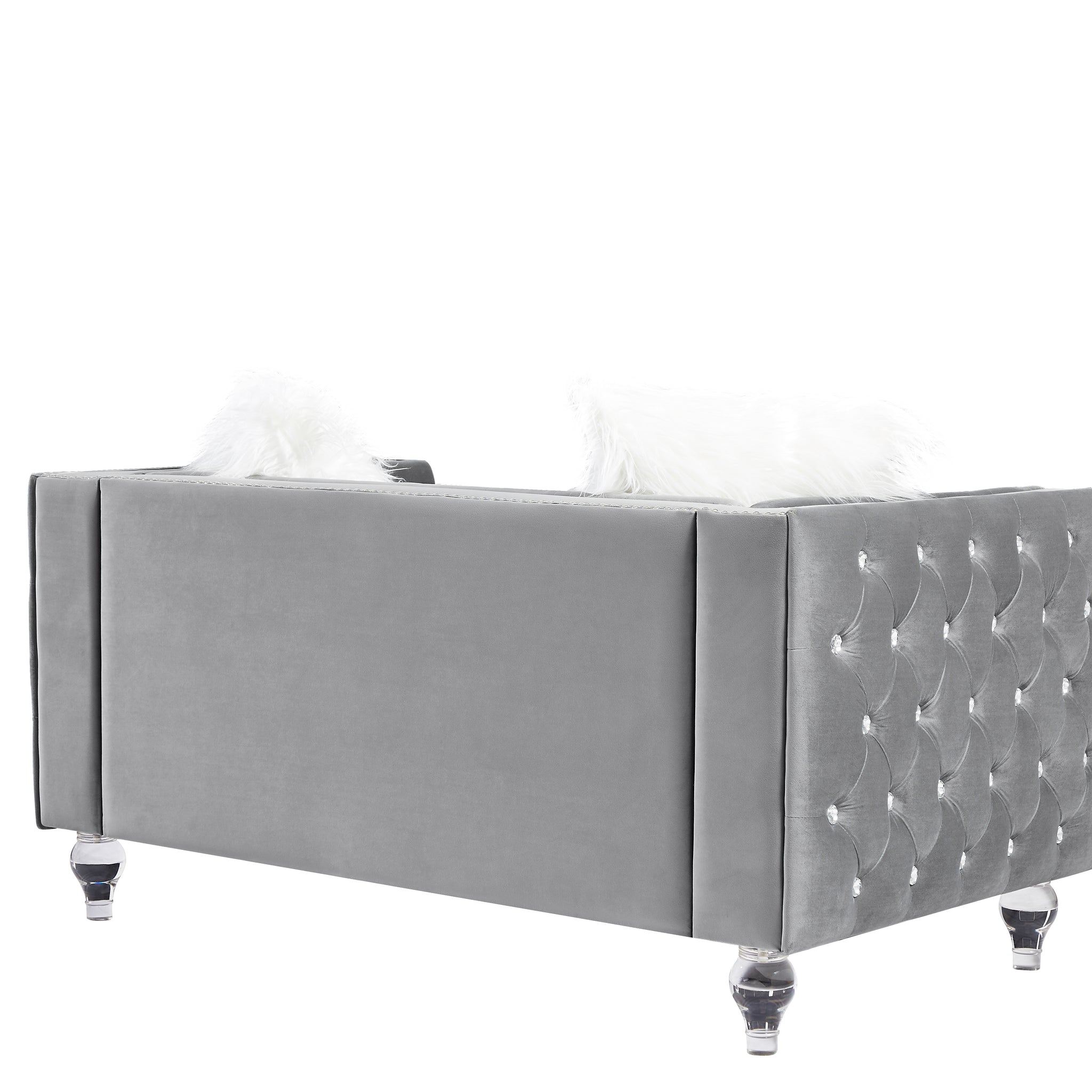 2066 Double Sofa Gray Seat Armrest Gray Velvet