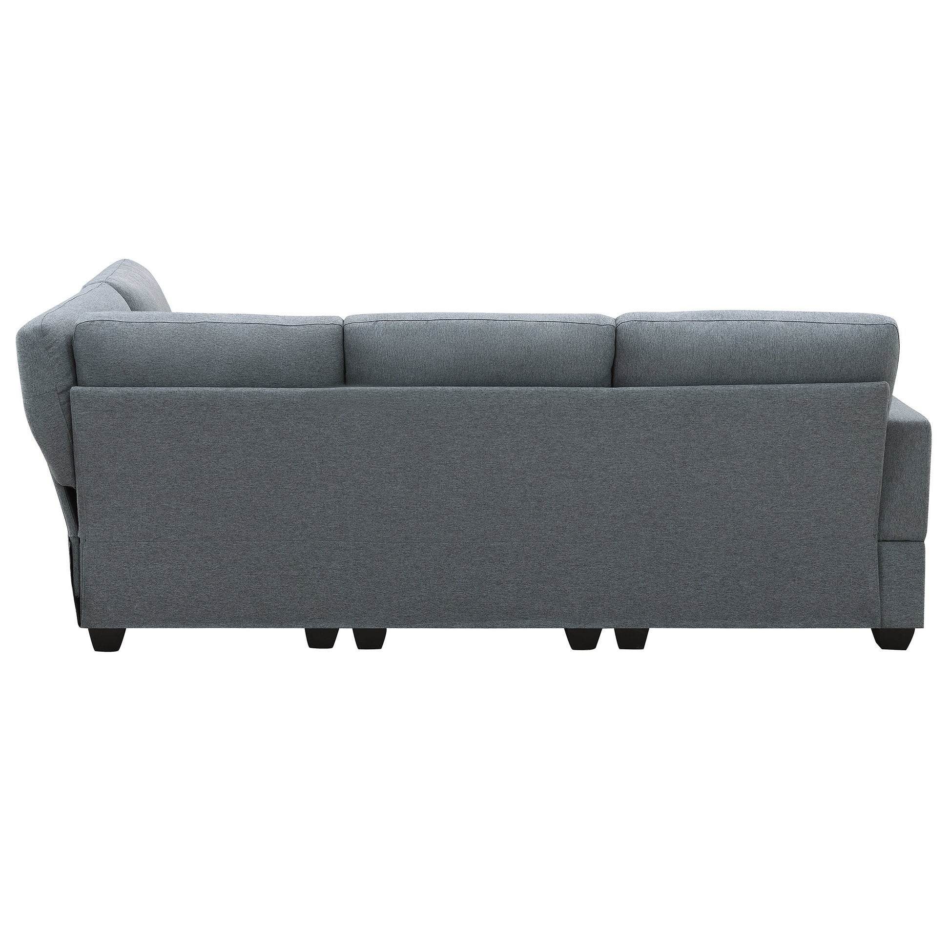 89.8*60.2" Modern Sectional Sofa,5 Seat Modular Couch Set With Convertible Ottoman,L Shape Linen Fabric Corner Couch Set With 2 Pillows For Living Room,Apartment,Office, 3 Colors Dark Grey Linen