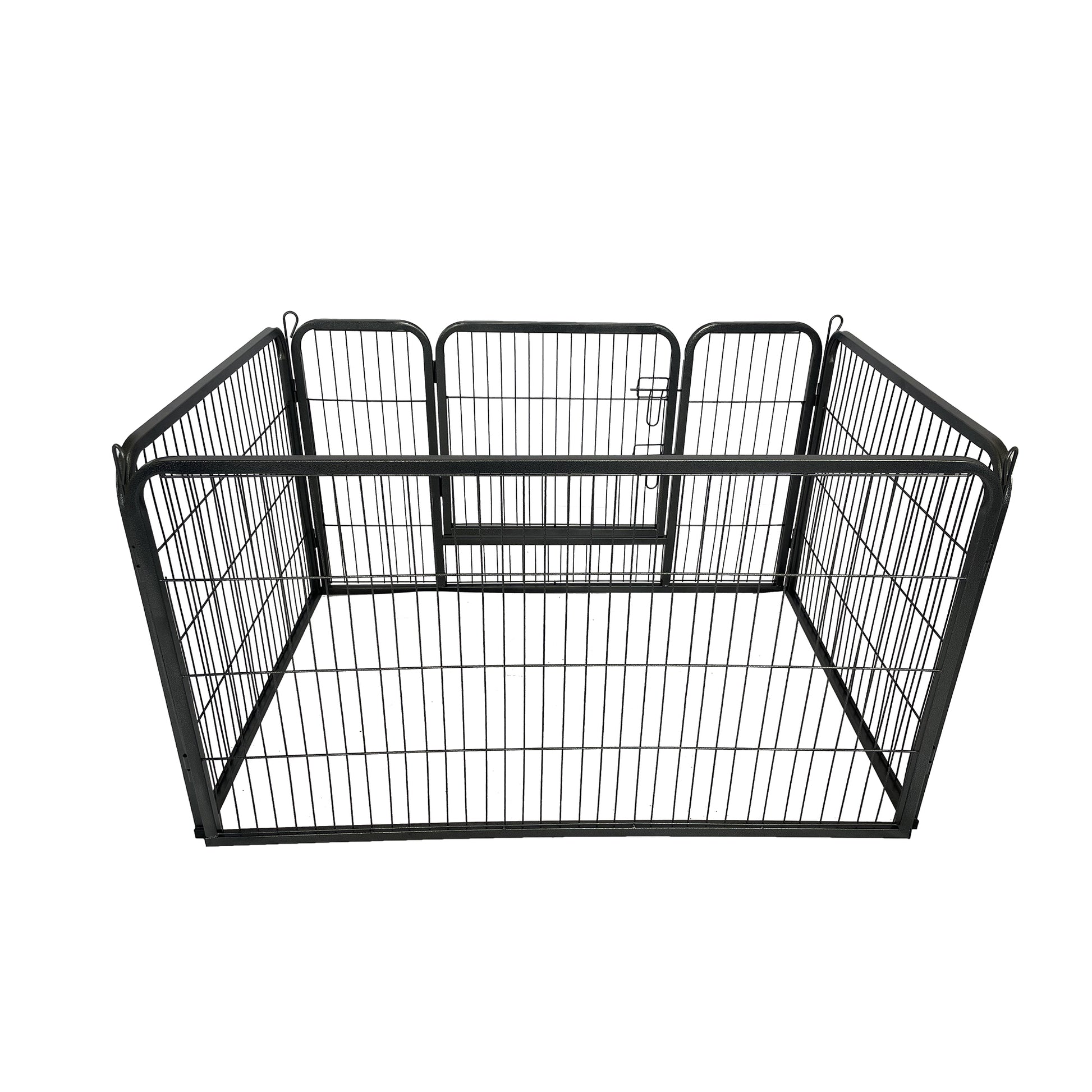 Dog Playpen Designed For Camping, Yard28" Height For Medium Small Dogs, 4Panels Antique Gray Steel