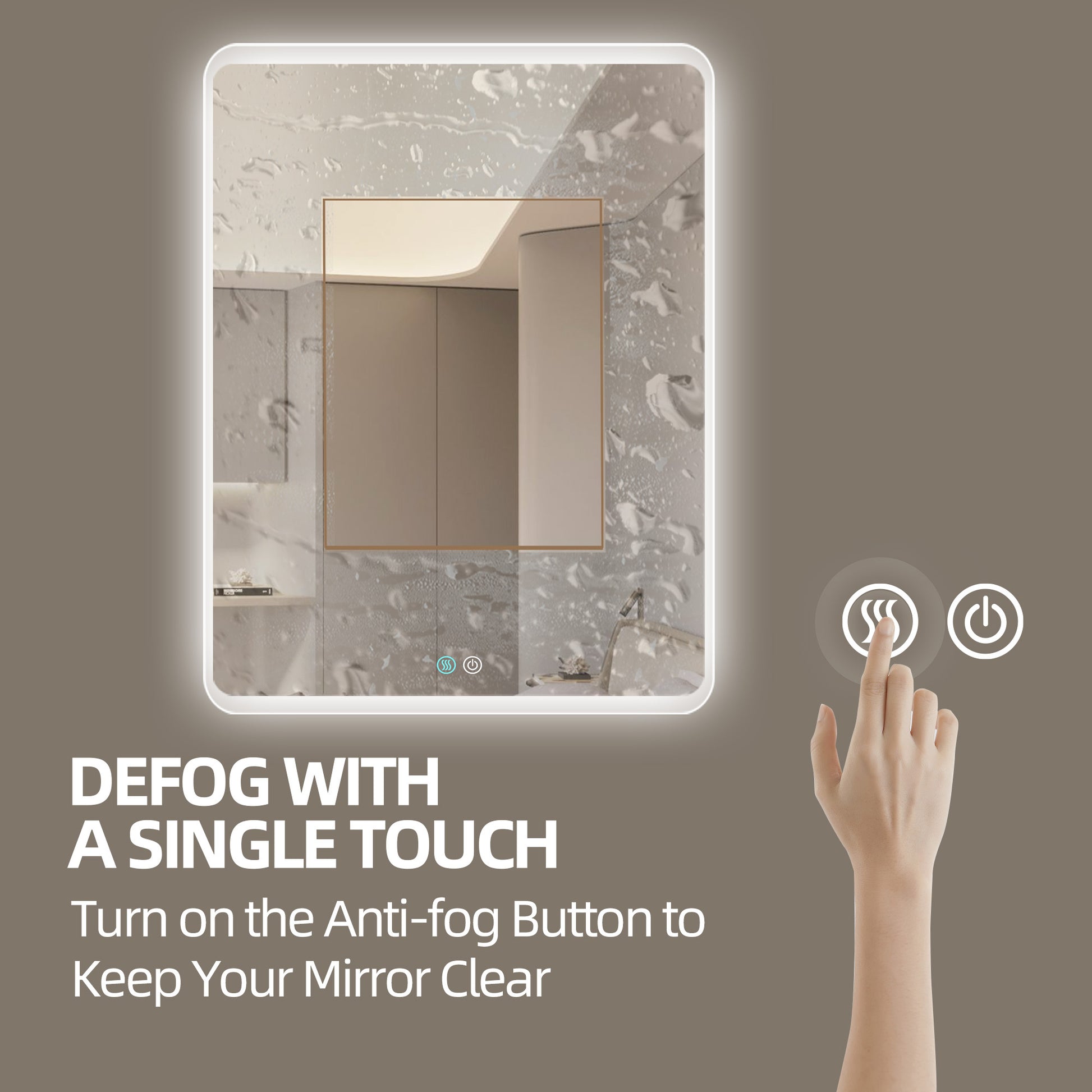 30 x 36 LED Mirror for Bathroom, LED Vanity Mirror natural-modern-glass