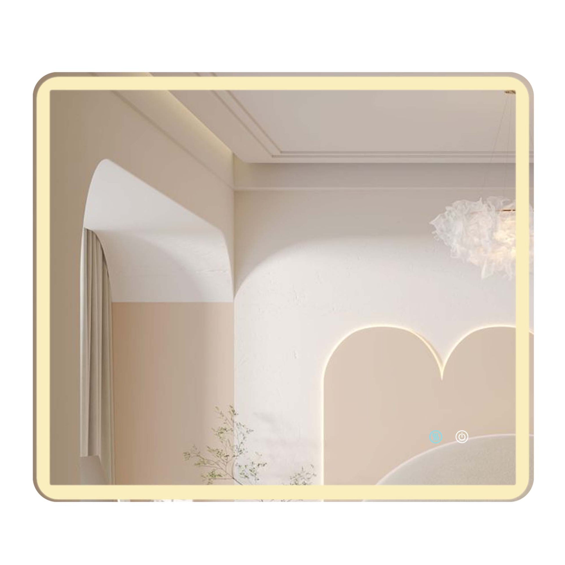 42 X 36 Led Mirror For Bathroom, Led Vanity Mirror, Adjustable 3 Color, Dimmable Vanity Mirror With Lights, Anti Fog, Touch Control Wall Mounted Bathroom Mirror,Vertical Natural Modern Glass